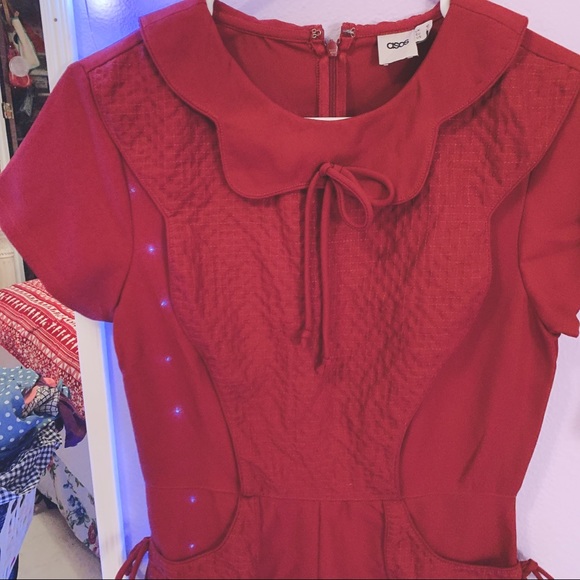 ASOS Perfect Red Christmas Dress M - Picture 2 of 5